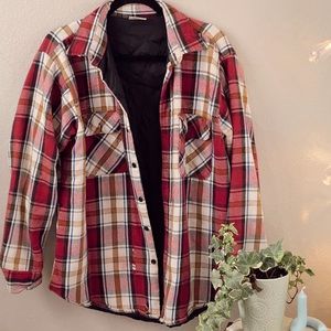 Vintage Flannel Shacket Insulated Pastel Colors